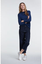 Blue Ribbed Knit Jumper