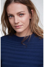 Blue Ribbed Knit Jumper