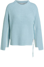 Blue Ribbed Knit Jumper