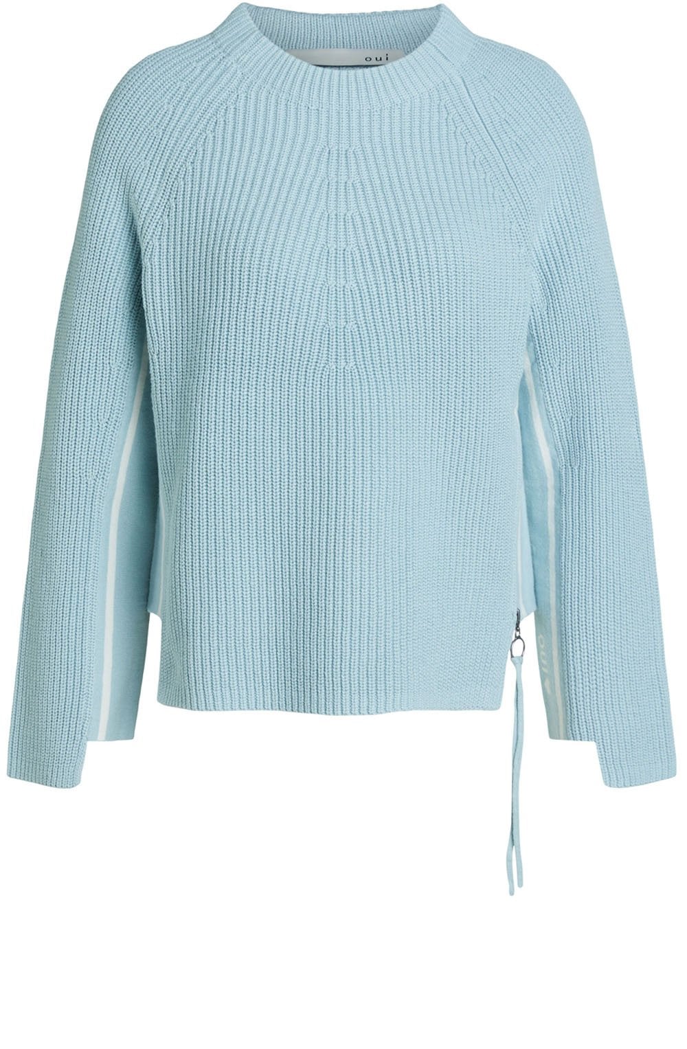 Blue Ribbed Knit Jumper