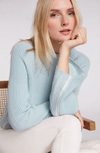 Blue Ribbed Knit Jumper