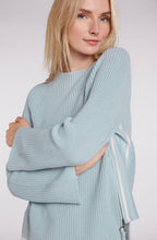 Blue Ribbed Knit Jumper