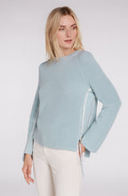 Blue Ribbed Knit Jumper