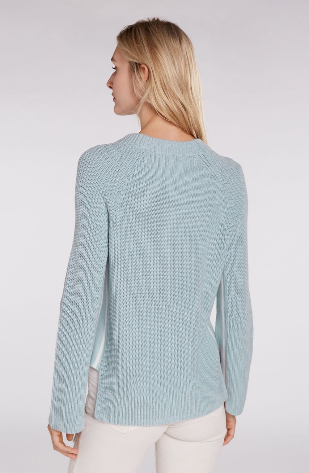 Blue Ribbed Knit Jumper