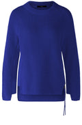 Blue Ribbed Knit Jumper with Zip Detail