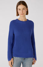 Blue Ribbed Knit Jumper with Zip Detail