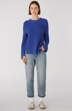 Blue Ribbed Knit Jumper with Zip Detail