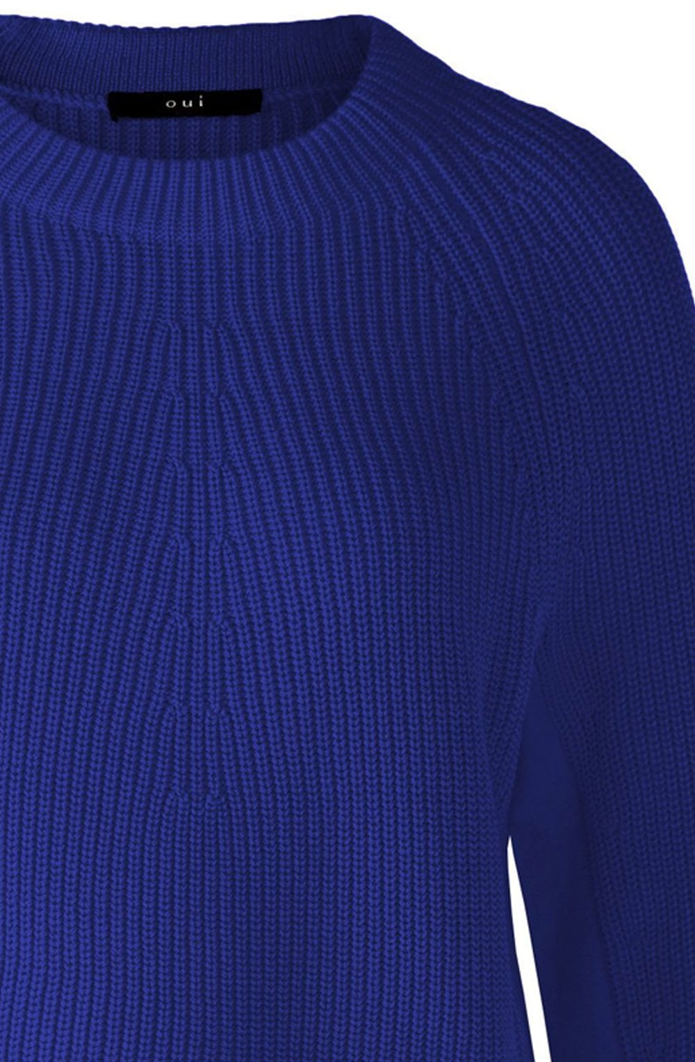 Blue Ribbed Knit Jumper with Zip Detail