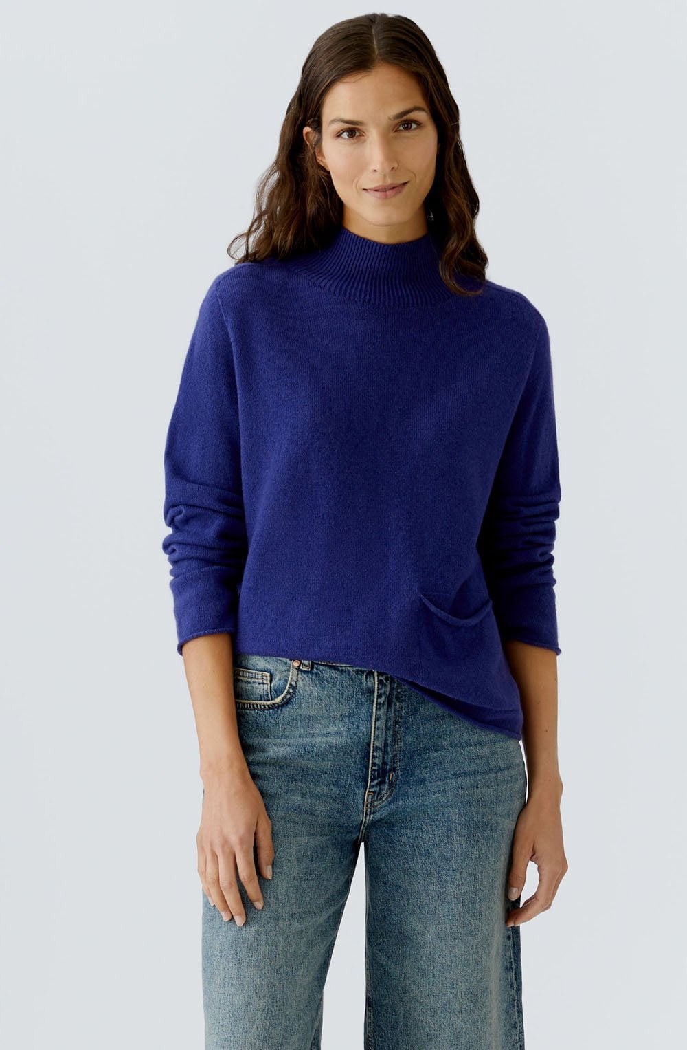 Blue Ribbon High Neck Fine Knit Jumper