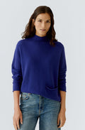 Blue Ribbon High Neck Fine Knit Jumper