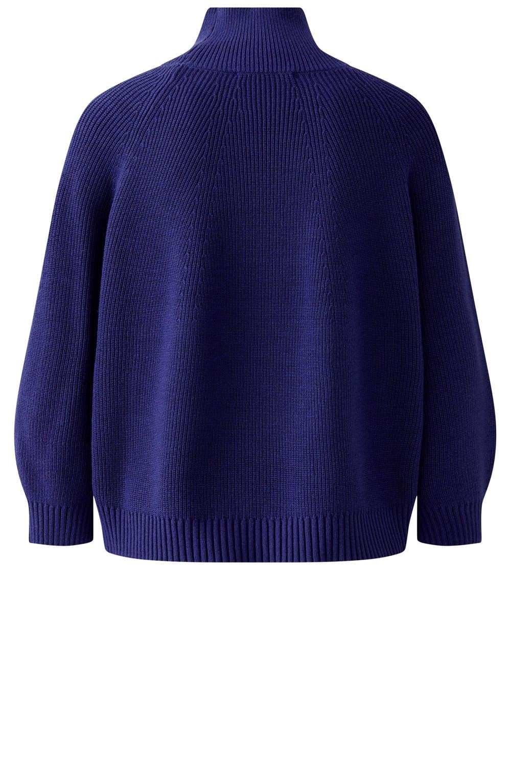 Blue Ribbon Ribbed Knit Cropped Jumper
