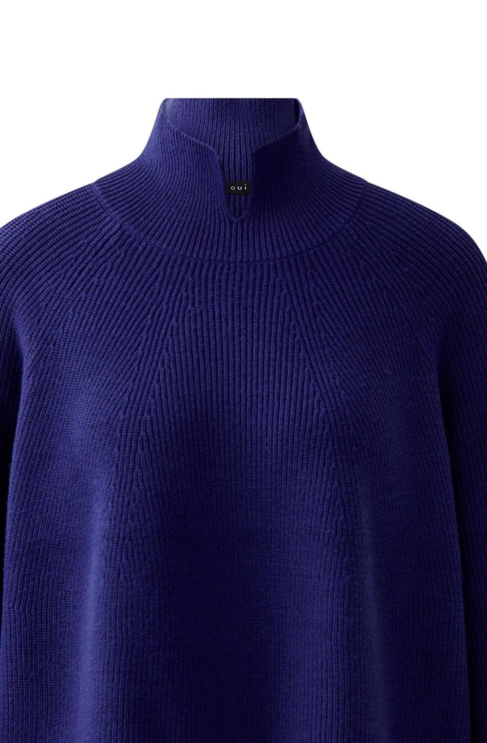 Blue Ribbon Ribbed Knit Cropped Jumper