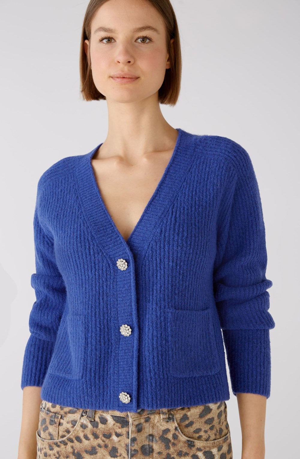 Blue Sparkle Button Cardigan