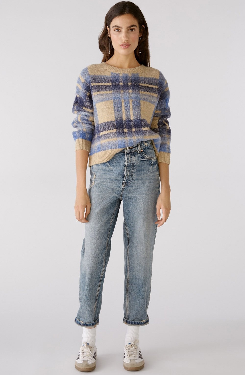 Blue Stone Casual Check Jumper