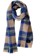 Blue Stone Extra Large Checked Scarf