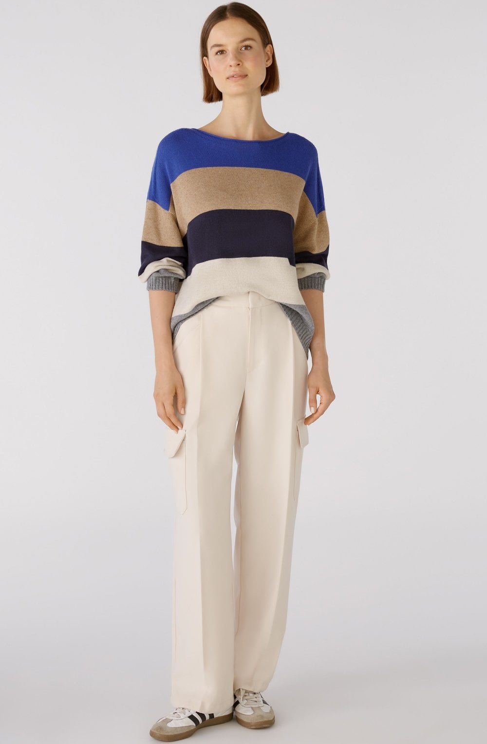Blue Stone Striped Casual Jumper