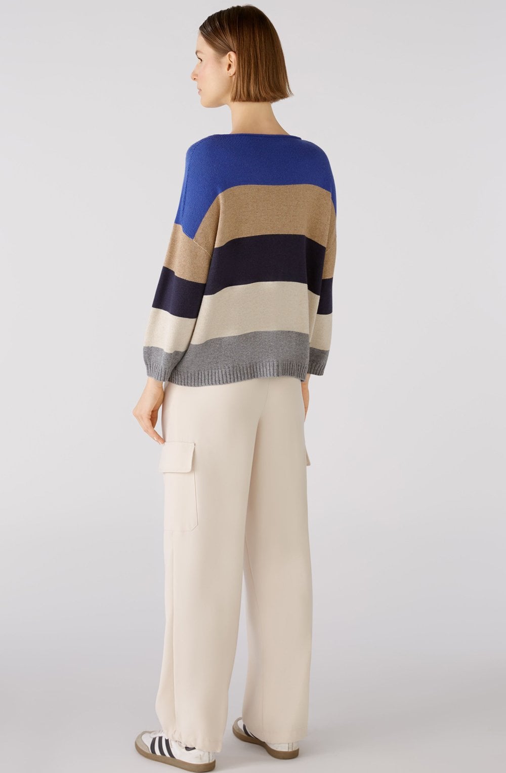 Blue Stone Striped Casual Jumper