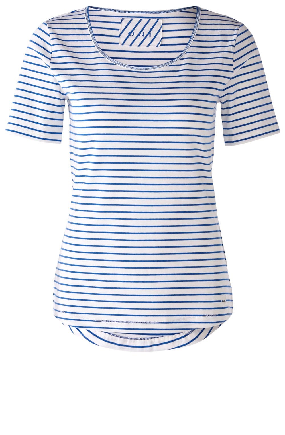 Blue Striped Short Sleeved Jersey Top