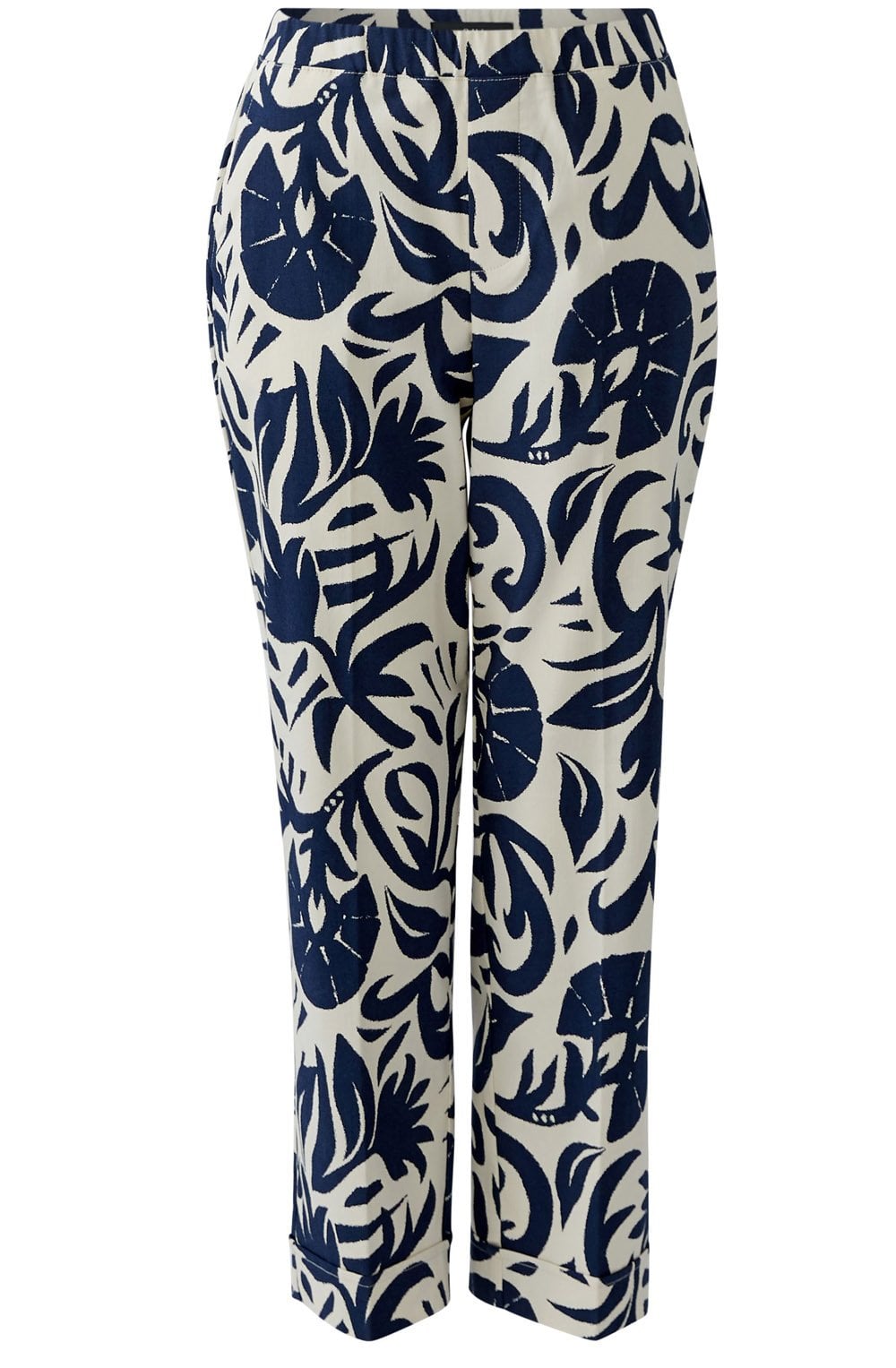Blue & White Bold Print Trousers