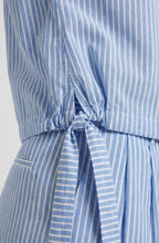 Blue & White Stripe Sleeveless Blouse