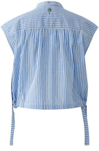Blue & White Stripe Sleeveless Blouse