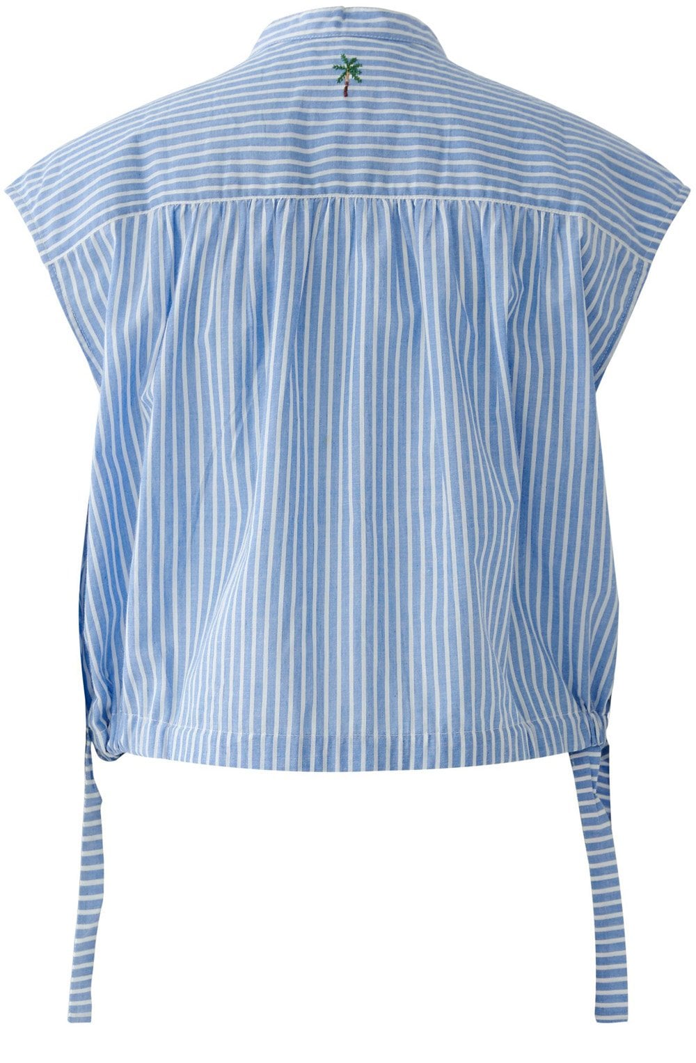 Blue & White Stripe Sleeveless Blouse