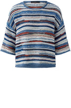 Blue White Striped Loose Knit Jumper