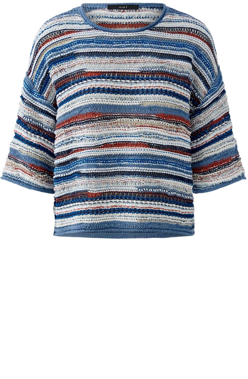 Blue White Striped Loose Knit Jumper
