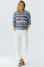 Blue White Striped Loose Knit Jumper