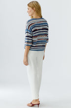 Blue White Striped Loose Knit Jumper