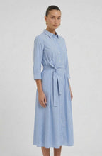 Blue & White Striped Shirt Dress
