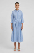 Blue & White Striped Shirt Dress