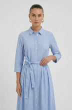 Blue & White Striped Shirt Dress