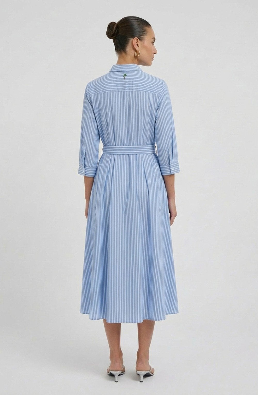 Blue & White Striped Shirt Dress