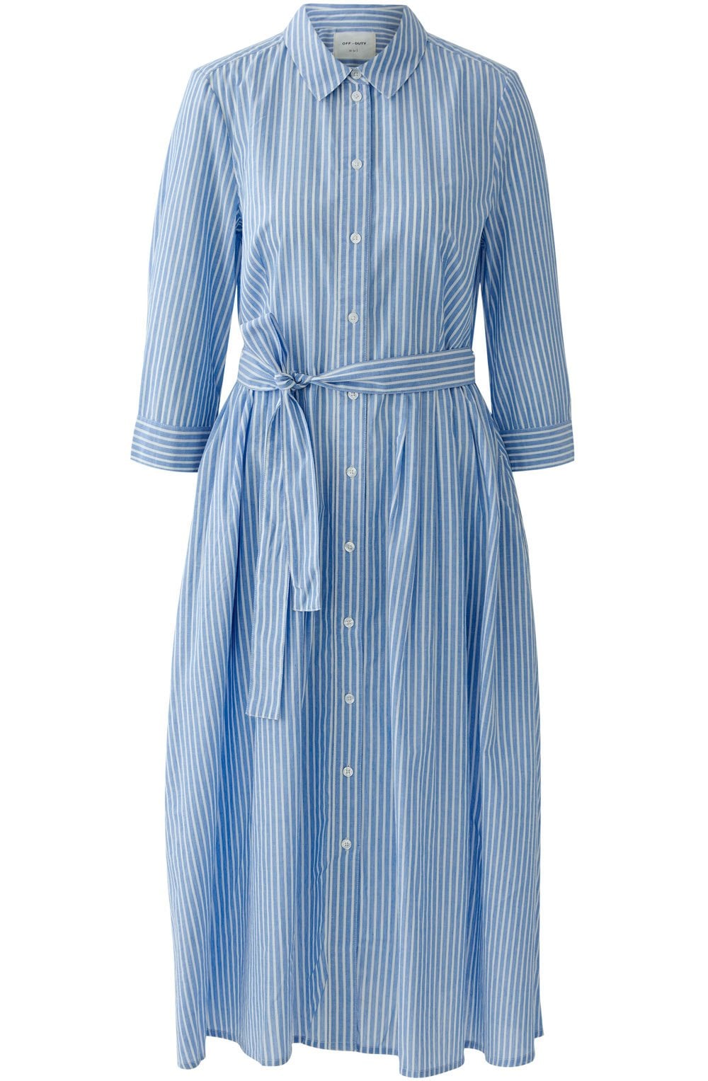 Blue & White Striped Shirt Dress