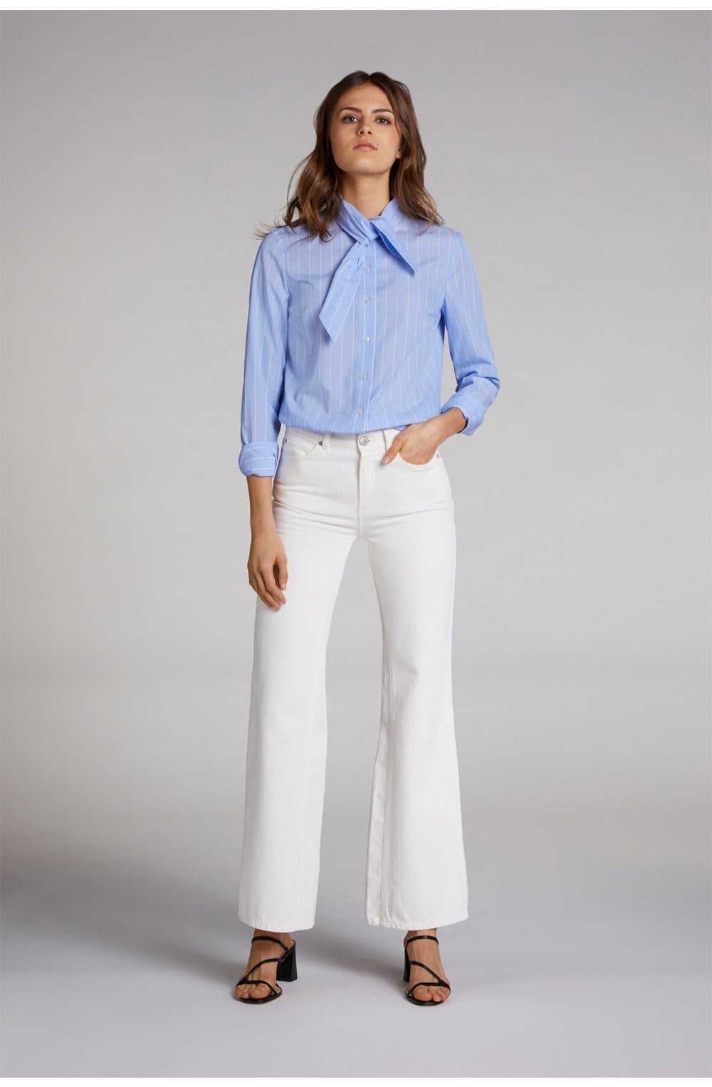 Oui Blue & White Striped Shirt