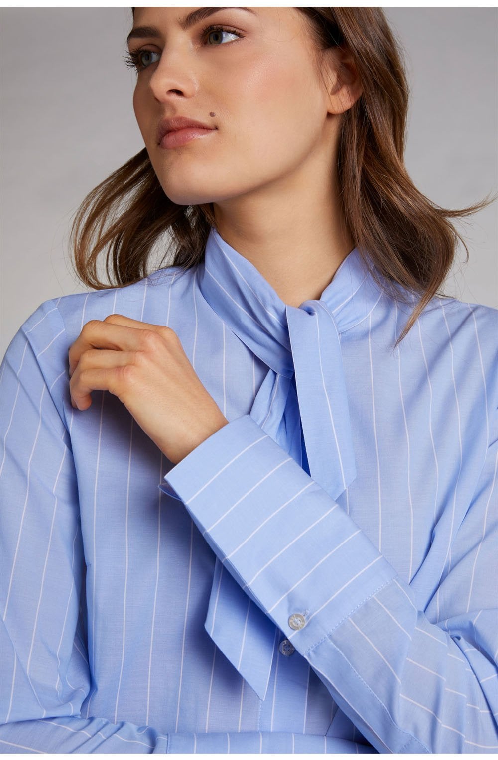 Oui Blue & White Striped Shirt