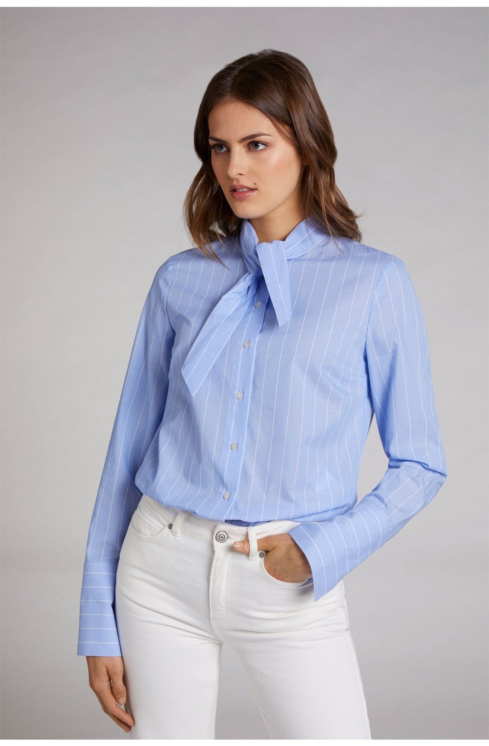 Oui Blue & White Striped Shirt