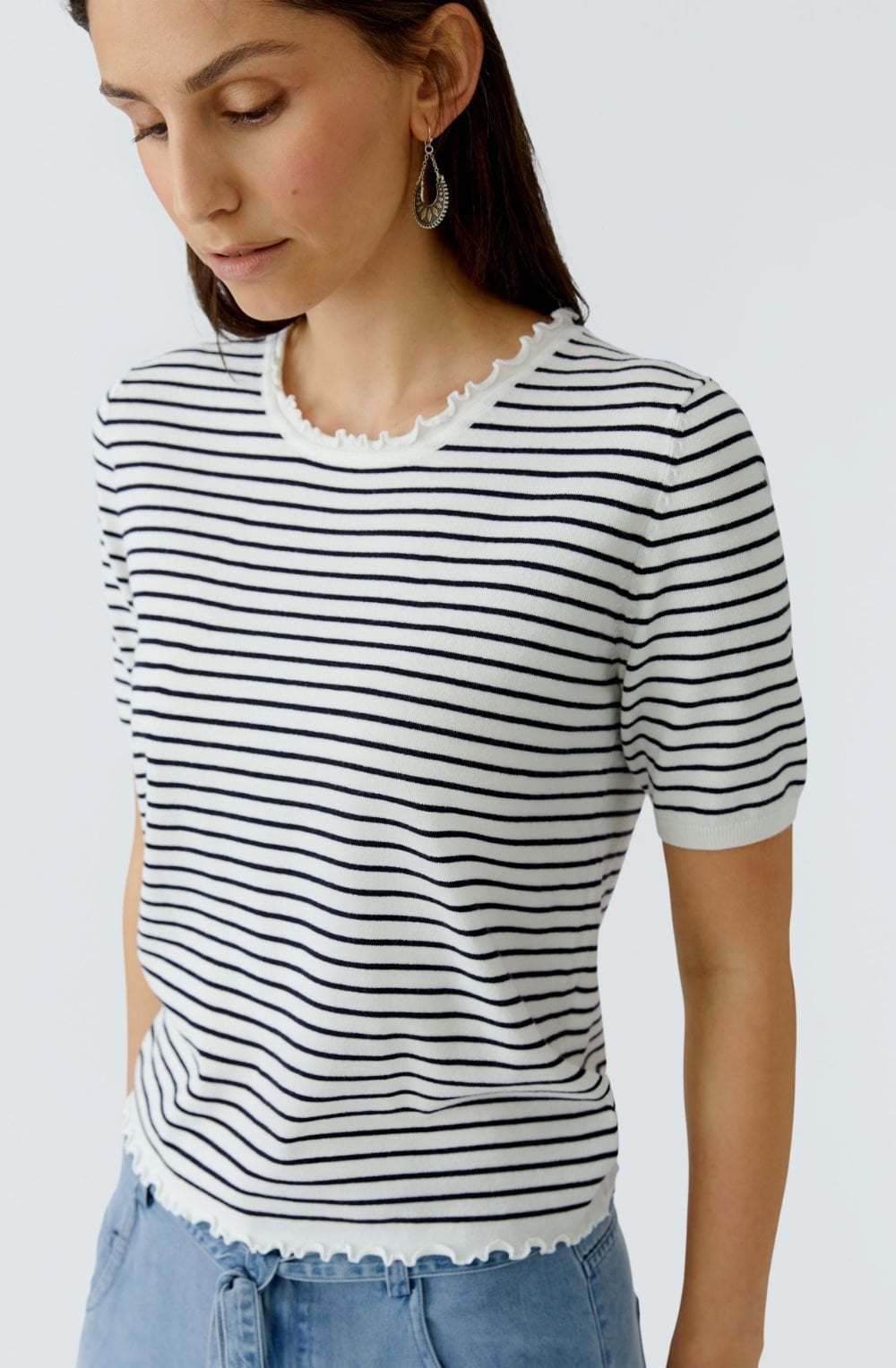 Blue & White Striped Top