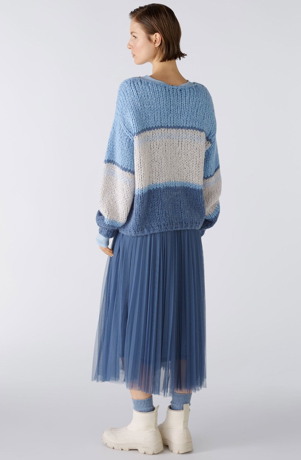 Blue Wool and Mohair Chunky Jumper
