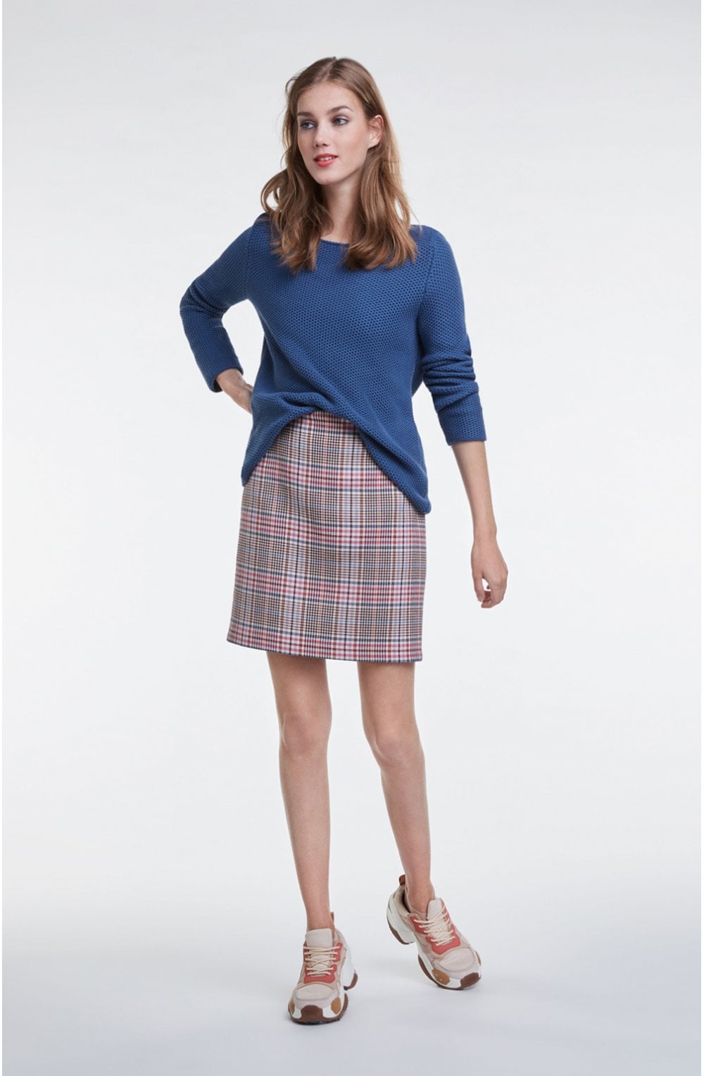 Blue Woven Knit Jumper