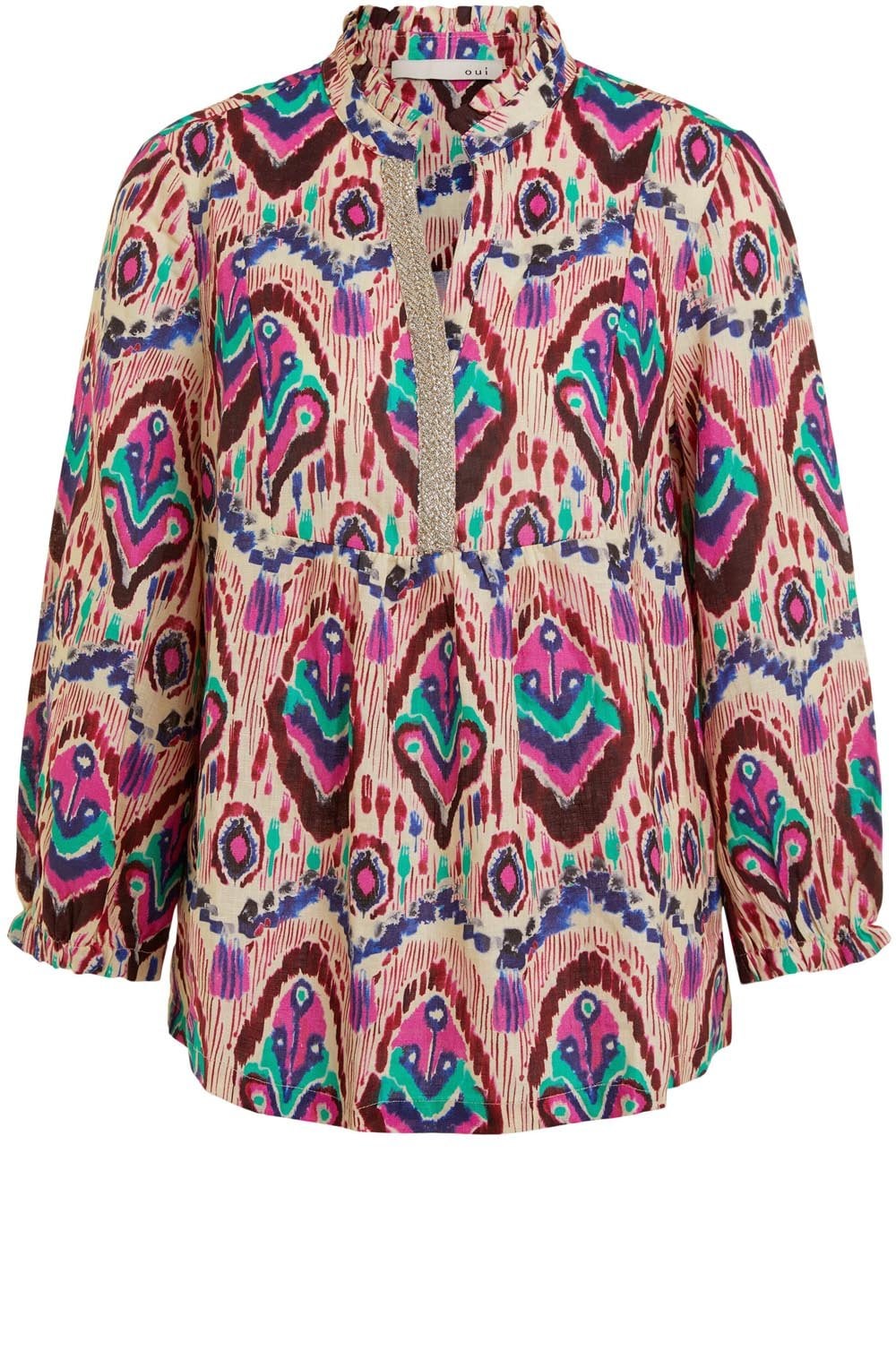 Bold Aztec Print Smock Top