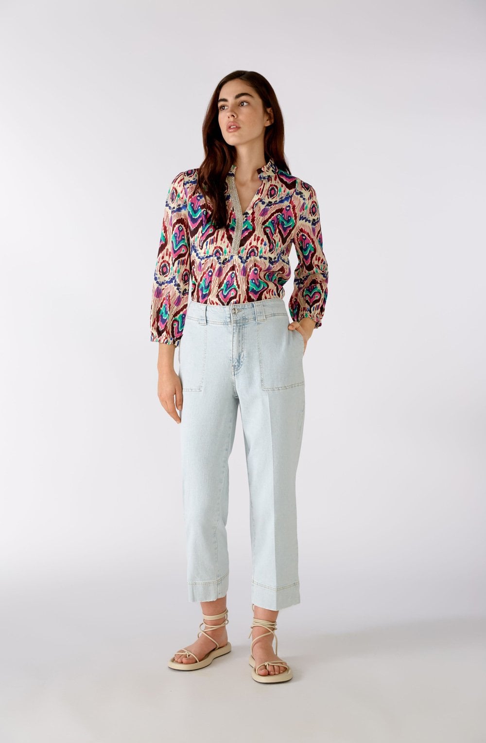 Bold Aztec Print Smock Top