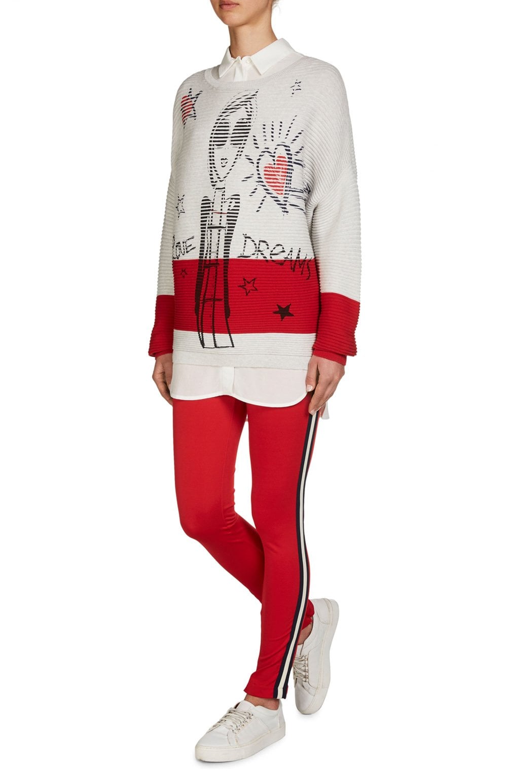 Bold Design Ribbed Knit Sweater