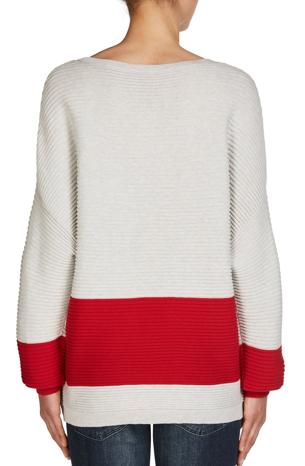 Bold Design Ribbed Knit Sweater