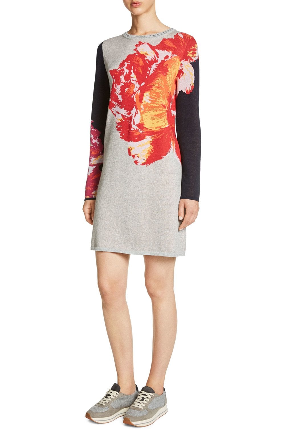 Bold Floral Knit Dress