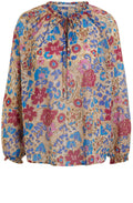 Bold Floral Print Smock Blouse