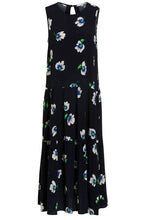 Bold Floral Print Tiered Maxi Dress