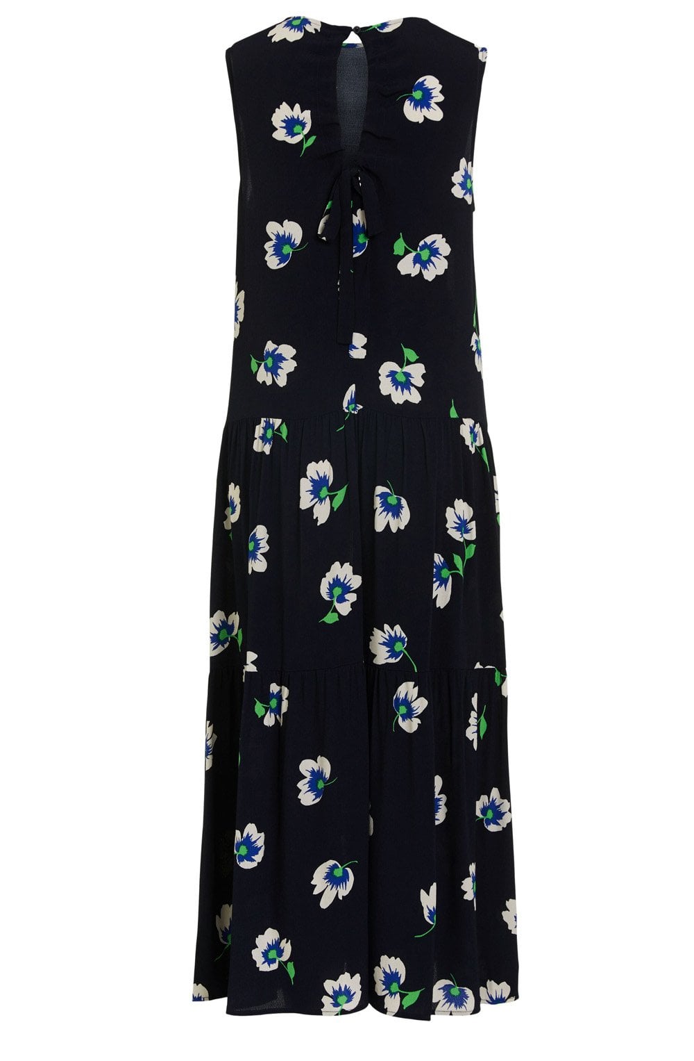Bold Floral Print Tiered Maxi Dress