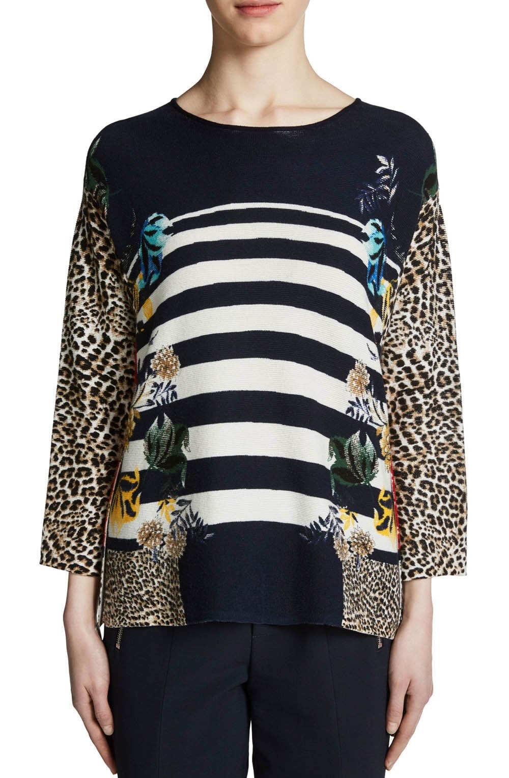 Bold Mixed Print Sweater